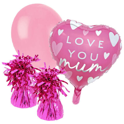 Mother's Day Love You Mum Heart Balloon Bundle image number 1