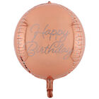 18 Inch Rose Gold Happy Birthday Helium Balloon image number 1