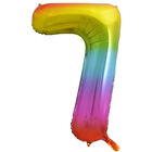 34 Inch Rainbow Number 7 Helium Balloon image number 1