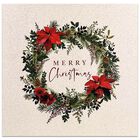 Premium Poinsettia Wreath Christmas Cards: Pack of 10 image number 1