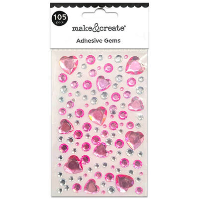 Heart Adhesive Gem Stickers: Pack of 105 image number 1