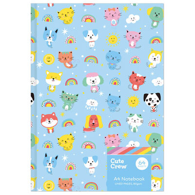 A4 Cute Crew Blue Casebound Notebook image number 1