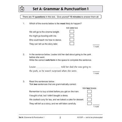 Ks2 English Sat Buster 10 Minute Tests Grammar Punctuation Spelling From 4 50 The Works