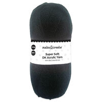 DK Acrylic Yarn: Black 100g