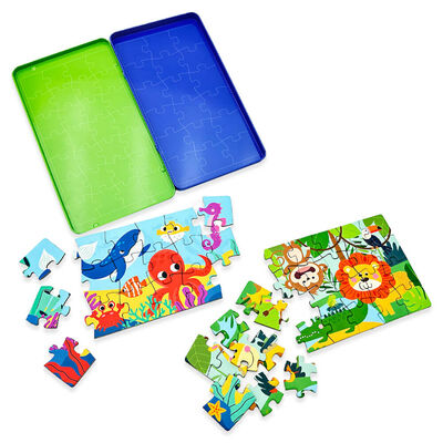 PlayWorks Magnetic Jigsaw Puzzle Travel Tin Game image number 2