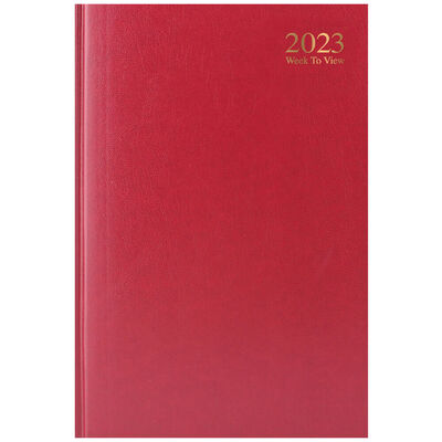 A4 Red 2023 Week to View Diary image number 1