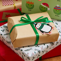 Christmas Green Satin Ribbon: 22m