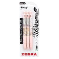 Zebra Pink Marble Z-Grip Ballpoint Pens: Pack of 3