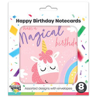 Assorted Pink Happy Birthday Cards: Pack of 8