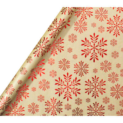 Assorted Kraft and Red Foil Roll Gift Wrap: 3m From 0.10 GBP | The Works