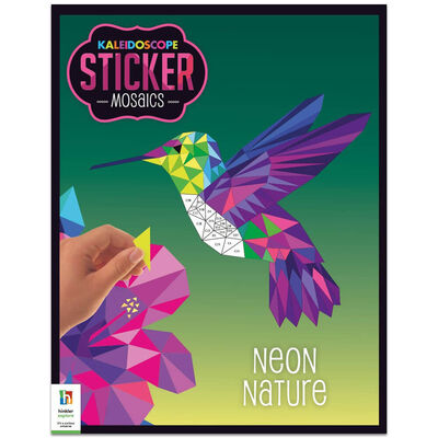 Kaleidoscope Sticker Mosaics Neon Nature | Mosaic Sticker Books for Adults  | Colour by Stickers | Sticker by Numbers | Sticker Art | Hinkler