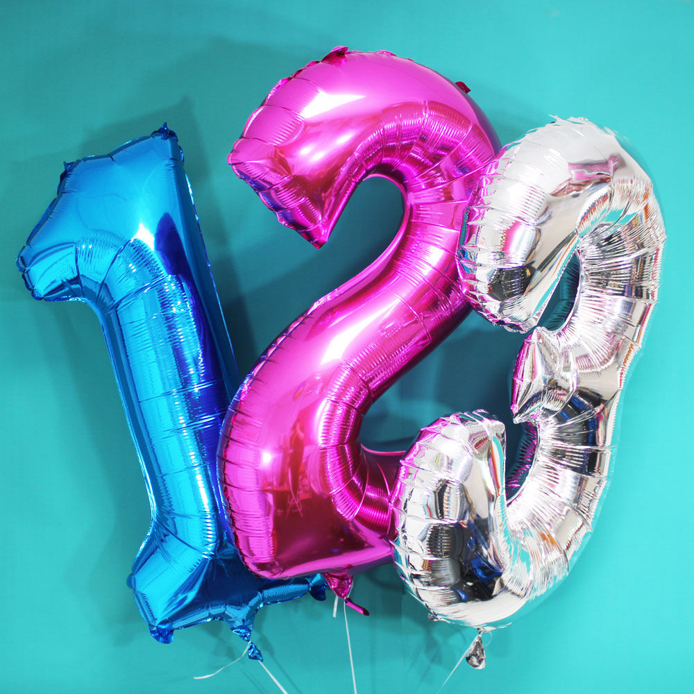 number 3 helium balloon