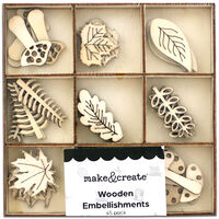 Autumn Wooden Embellishments: Pack of 45