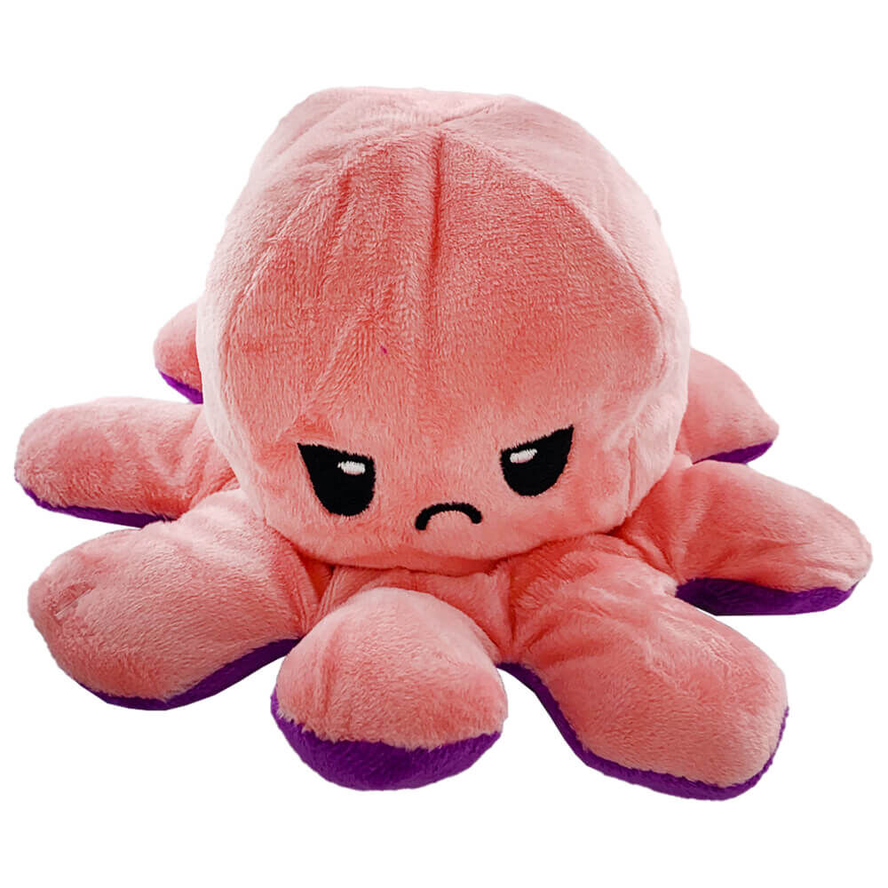 reversible octopus plush pink and grey