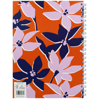 A4 Orange & Blue Flowers Notebook image number 3