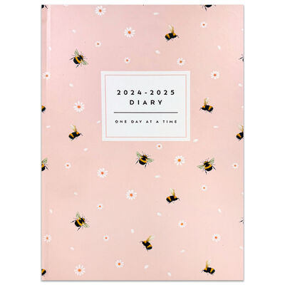 A4 Pink Bee 2024-2025 Week to View Academic Diary image number 1
