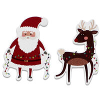 Christmas Reindeer & Santa Card Toppers: Pack of 12