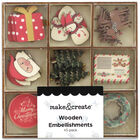 Christmas Colourful Wooden Craft Embellishments: Pack of 45 image number 1