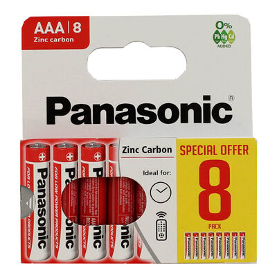 Panasonic Zinc Batteries AAA: Pack of 8 image number 1