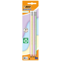 Bic Evolution Pastel Eraser Tipped HB Pencils: Pack of 5