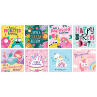 Assorted Pink Happy Birthday Cards: Pack of 8