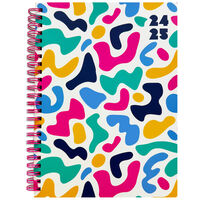A5 Colourful Abstract 2024-2025 Week to View Academic Diary