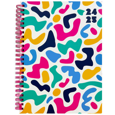 A5 Colourful Abstract 2024-2025 Week to View Academic Diary image number 1