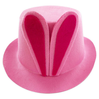 Easter Top Hat with Bunny Ears: Pink image number 1