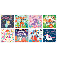 Assorted Kids Happy Birthday Cards: Pack of 8