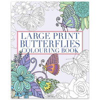 Large Print Butterflies Colouring Book