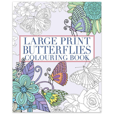 Large Print Butterflies Colouring Book image number 1