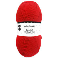 DK Acrylic Yarn: Red 100g