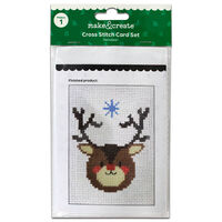 Cross-Stitch Card Making Kit: Reindeer