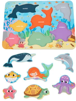 PlayWorks Sealife Wooden Puzzle for Toddlers