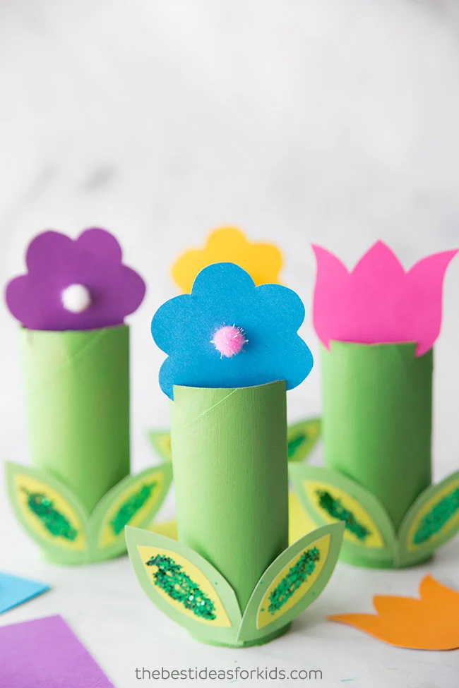 Toilet Paper Roll Flower Crafts