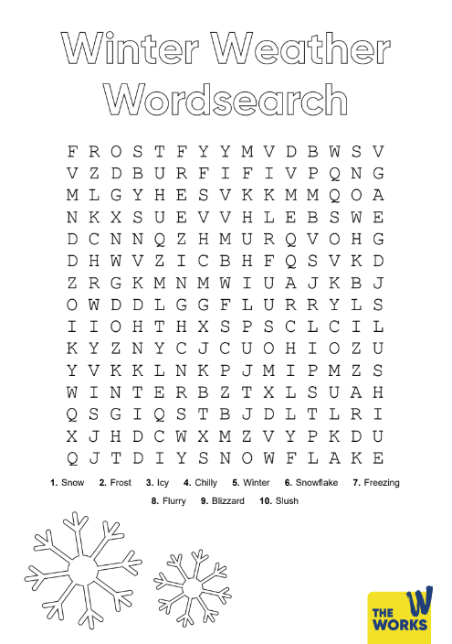 Winter Weather Wordsearch