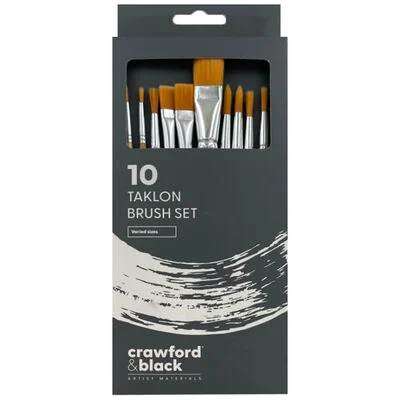 Crawford & Black Taklon Brush Set – Pack of 10