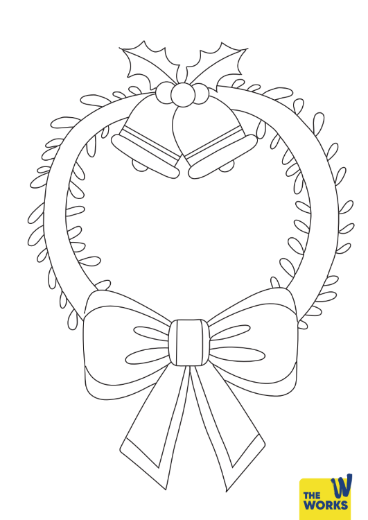 Christmas Wreath Colouring Sheet