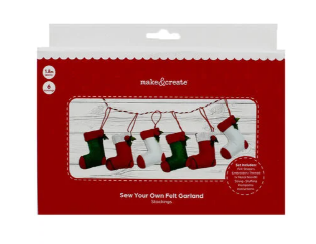 Sew Your Own Christmas Felt Garland Stockings 