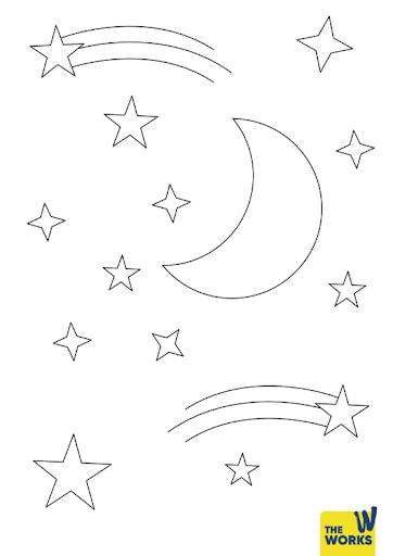 Night Sky Colouring Sheet