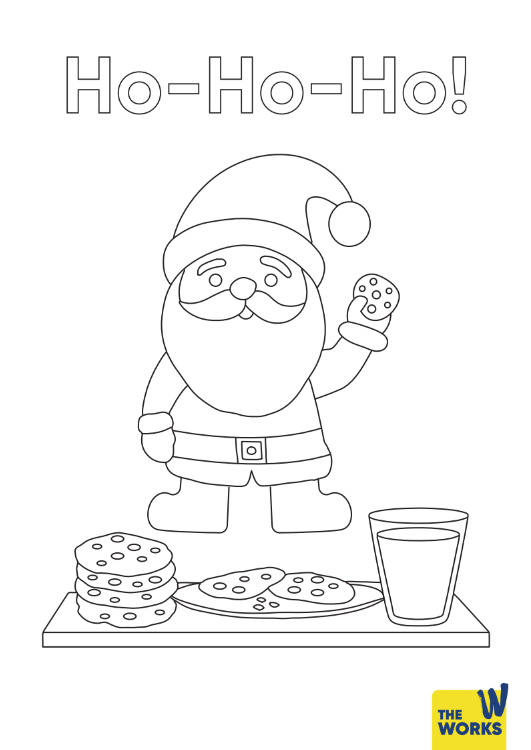 Santa Snacking Colouring Sheet