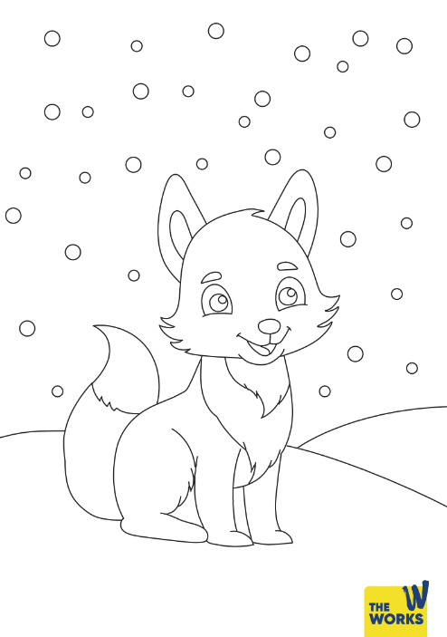 Arctic Fox Colouring Sheet