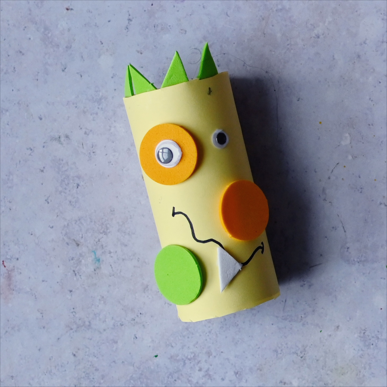 Cardboard Tube Monsters - Yellow Monster