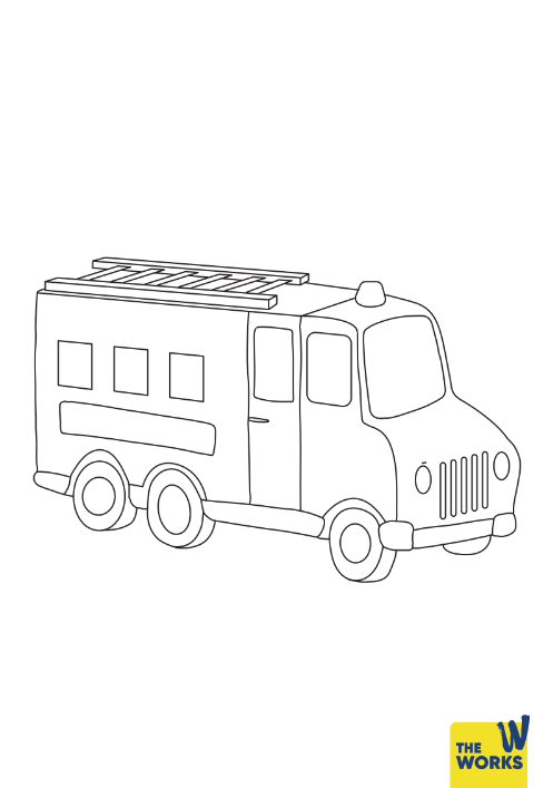 Fire Truck Colouring Sheet