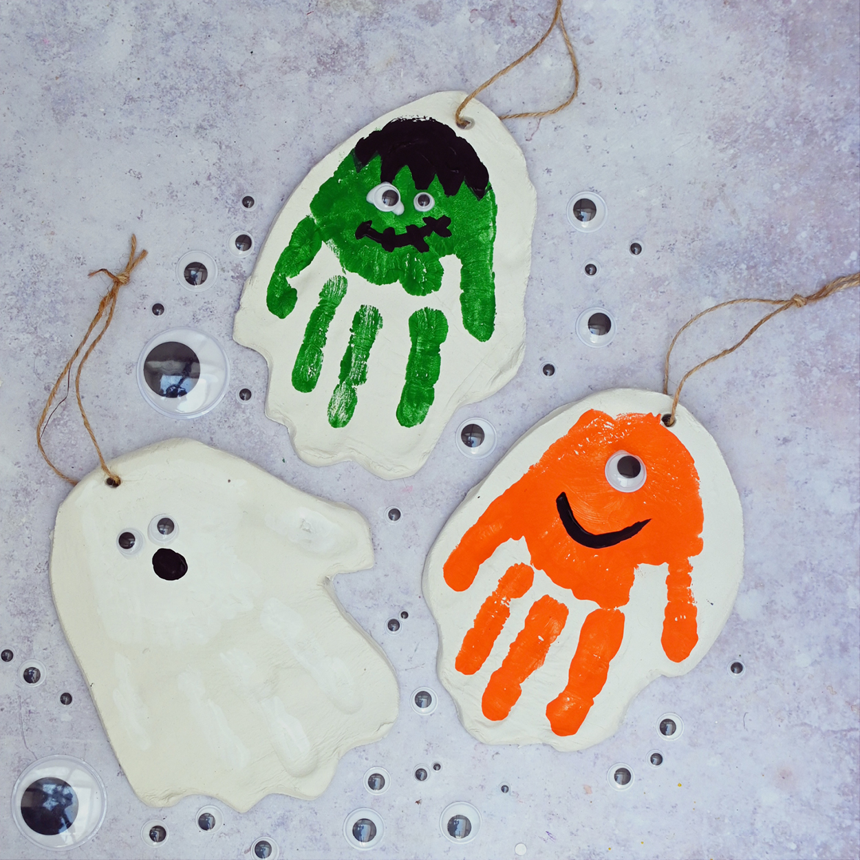 Hanging Handprint Decorations 