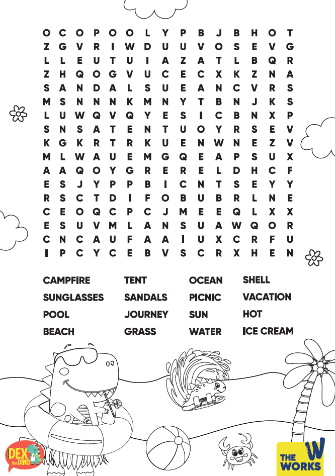 Free Summer Wordsearch For Kids