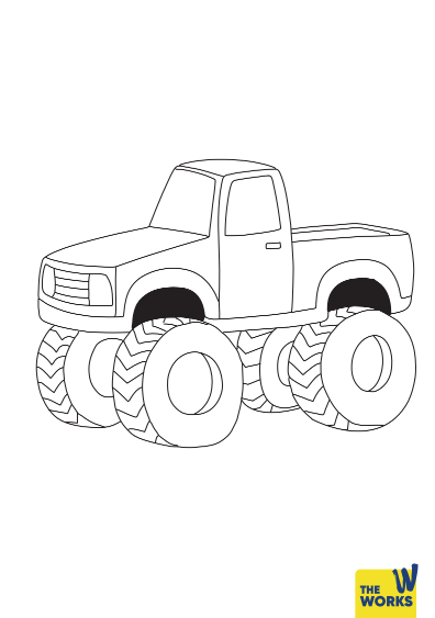 Monster Truck Colouring Sheet