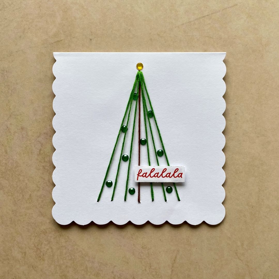 Sewn Christmas Card Step 7