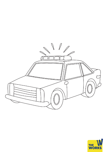 Police Car Colouring Sheet