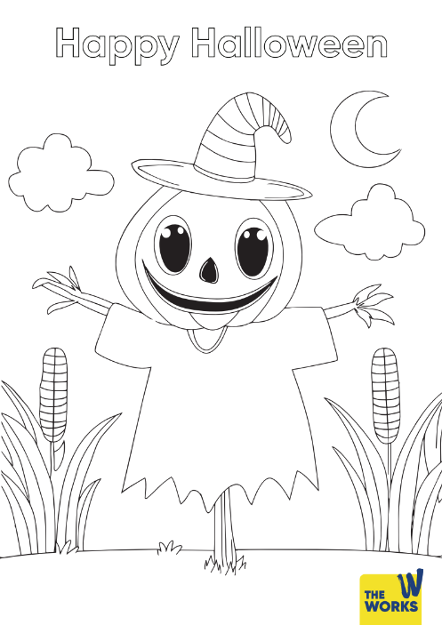 Spooky Scarecrow Colouring Sheet